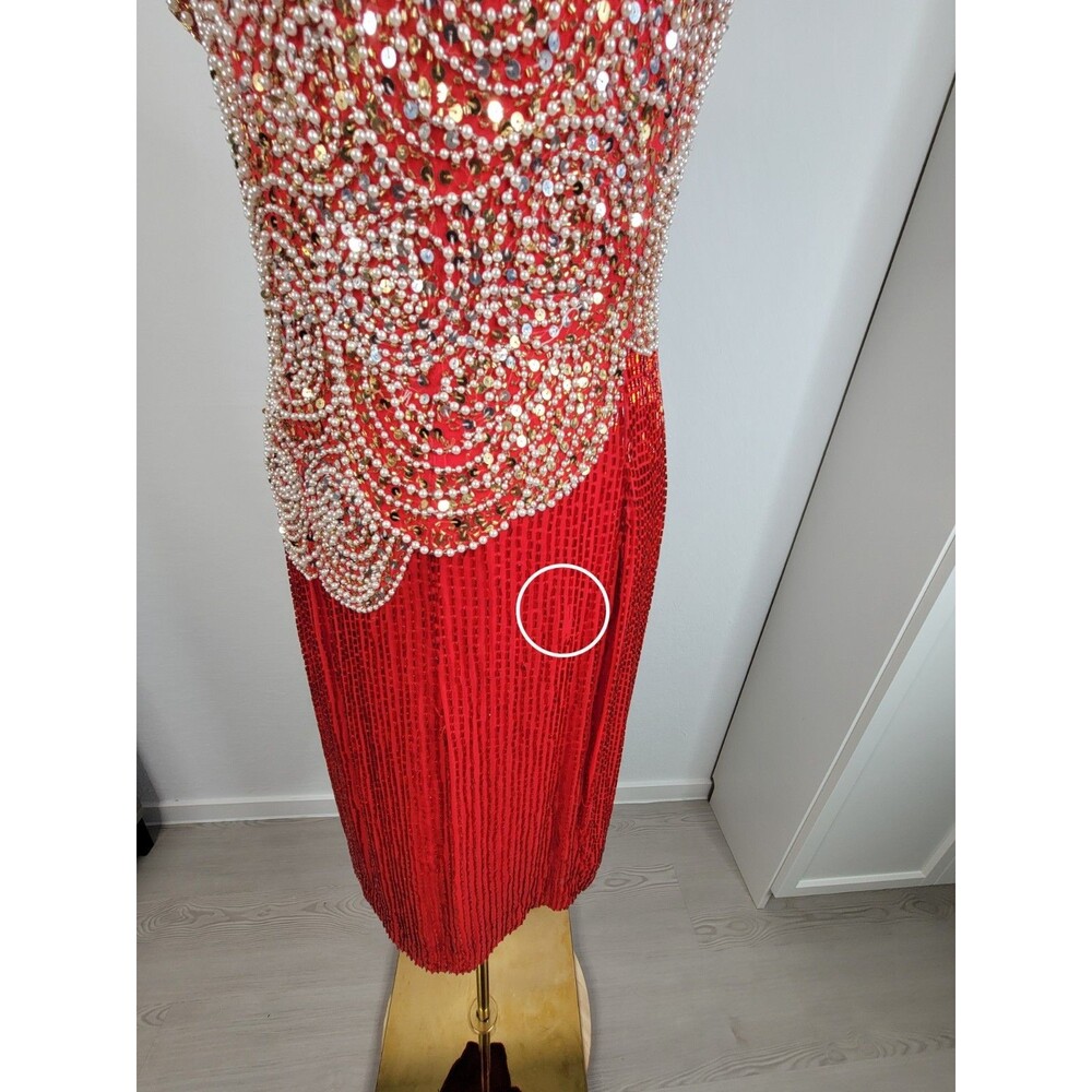 VTG Black Tie by Oleg Cassini Short Sleeve Sequin Beaded Mini Dress Women’s 6 - Picture 13 of 16